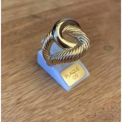 Bague Large Ciselée Nœud Entrelacé Plaqué or 18 Carats T52 à 60