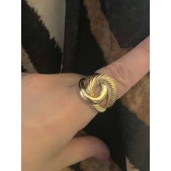 Bague Large Ciselée Nœud Entrelacé Plaqué or 18 Carats T52 à 60