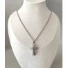Collier homme, chaîne forçat 55cm + pendentif croix en acier inoxydable