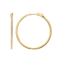 Créoles Empierrées Cubis Zirconium Microserti 4CM Plaqué or 18 CARATS