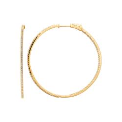 Créoles Empierrées Cubis Zirconium Microserti 5CM Plaqué or 18 CARATS 750/000