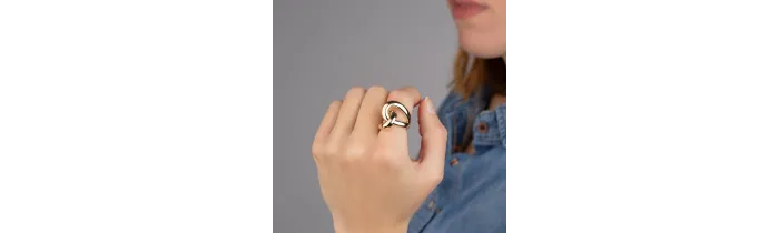 Bague Large Nœud Entrelacé plaqué or 18 Carats Tailles 50 à 66