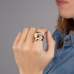 Bague Large Nœud Entrelacé plaqué or 18 Carats Tailles 50 à 66