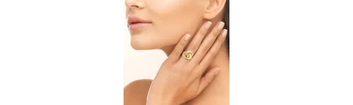 Bague Large Nœud Entrelacé plaqué or 18 Carats Tailles 50 à 66