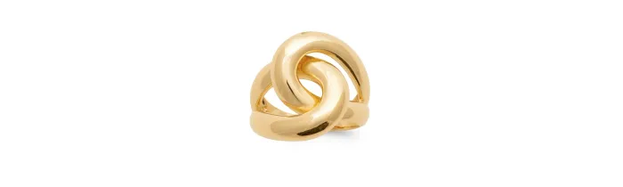 Bague Large Nœud Entrelacé plaqué or 18 Carats Tailles 50 à 66