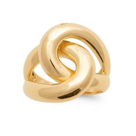 Bague Large Nœud Entrelacé plaqué or 18 Carats Tailles 50 à 66