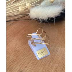 Bague Triple Rang Triangle En Plaqué Or 750/1000 Tailles 50 à 60