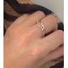 Bague Entrelacés En Argent Massif 925/1000 Rhodié Tailles 50 à 60