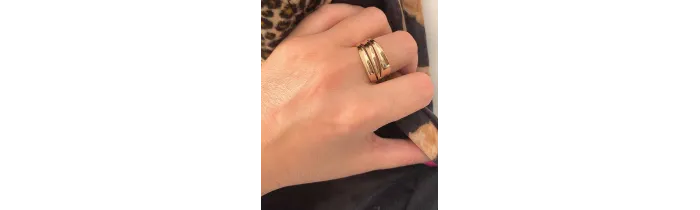 Bague Rangs Ajourés En Plaqué or 18 CARATS 750 Millièmes Tailles 48 à 68