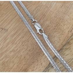 Bracelet Brillant Maille Plate Ciselée En Argent Massif 925/000