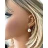 Boucles D'oreilles Dormeuses Grosses Boules 15MM Argent Massif 925/1000 Bijoux Femme