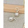 Boucles D'oreilles Dormeuses Grosses Boules 15MM Argent Massif 925/1000 Bijoux Femme