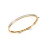 Bracelet Jonc contour Zirconium Ouvrable Plaqué or 18 CARATS 750/000