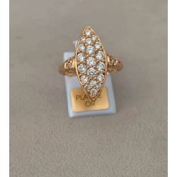 Bague MARQUISE ZIRCONIUM Plaqué or 18 CARATS Tailles 48 à 64
