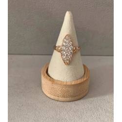 Bague MARQUISE ZIRCONIUM Plaqué or 18 CARATS Tailles 48 à 64