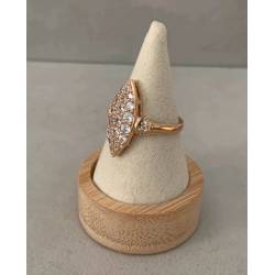 Bague MARQUISE ZIRCONIUM Plaqué or 18 CARATS Tailles 48 à 64