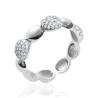 Bague Alliance DESIGN ZIRCONIUM Boules Argent Massif 925/1000