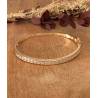 Bracelet Jonc contour Zirconium Ouvrable Plaqué or 18 CARATS 750/000