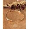 Bracelet Jonc contour Zirconium Ouvrable Plaqué or 18 CARATS 750/000