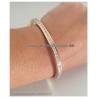 Bracelet Jonc contour Zirconium Ouvrable Plaqué or 18 CARATS 750/000
