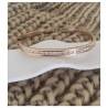 Bracelet Jonc contour Zirconium Ouvrable Plaqué or 18 CARATS 750/000