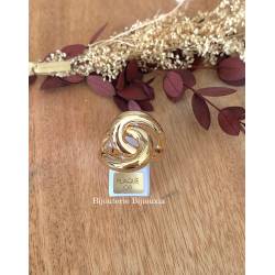 Bague Large Nœud Entrelacé plaqué or 18 Carats Tailles 50 à 66