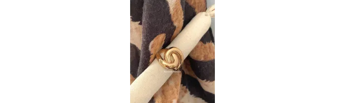 Bague Large Nœud Entrelacé plaqué or 18 Carats Tailles 50 à 66