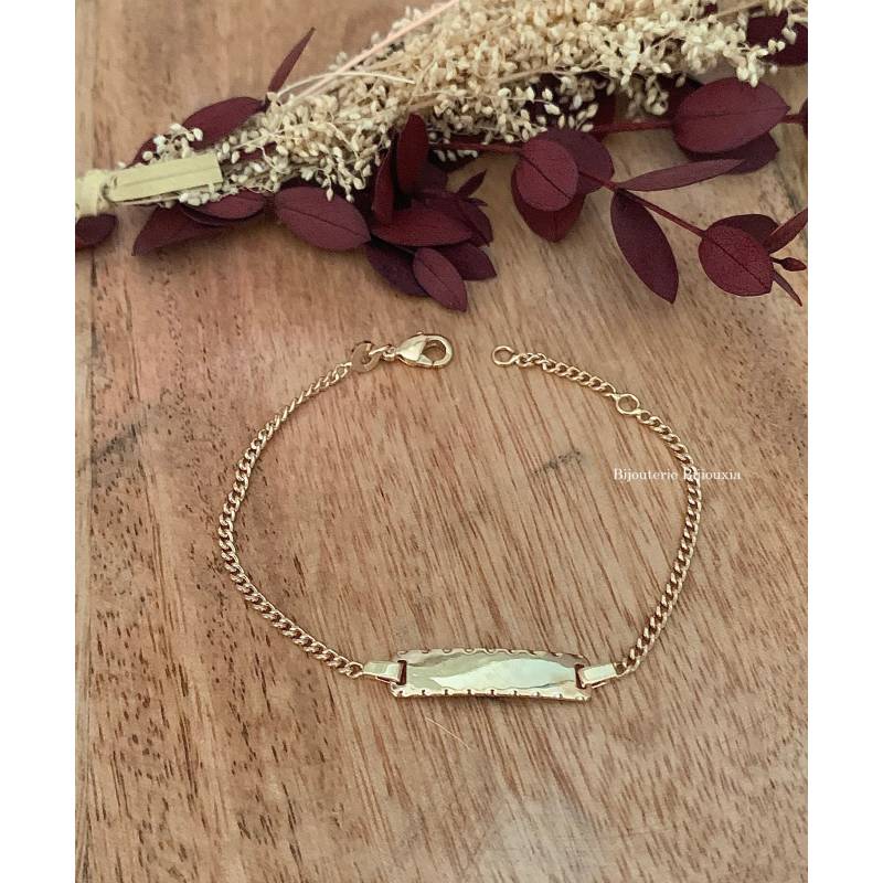 Bracelet Gourmette Personnalisable pour enfant/bébé En Plaqué Or 18 Carats