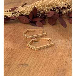 Boucles D'oreilles Créoles Oxydes de Zirconium Microserti Plaqué or 18 CARATS