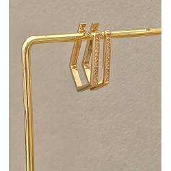 Boucles D'oreilles Créoles Oxydes de Zirconium Microserti Plaqué or 18 CARATS