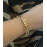 Bracelets Lot Triple Joncs Diamètre 62MM Plaqué Or 18 Carats 750/1000