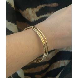 Bracelets Lot Triple Joncs Diamètre 66MM Plaqué Or 18 Carats 750/1000