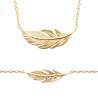 Collier tendance "PLUME" Plaqué Or 18 Carats 750/000