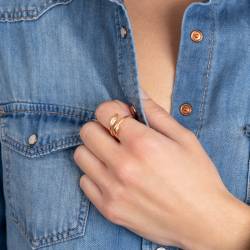 Bague Plumes Plaqué or 18 CARATS 750 Millièmes Tailles 50-52-54-56-58-60