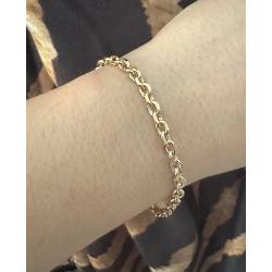 Bracelet Maille Forçat Limée 19CM Plaqué Or 18 Carats 750/1000 MIXTE