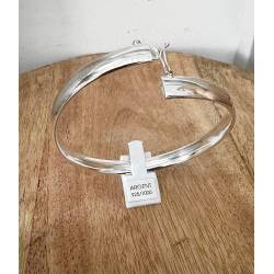 Bracelet Jonc Ovale Ouvrable En Argent Massif 925/1000