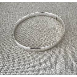 Bracelet Jonc Ovale Ouvrable En Argent Massif 925/1000