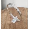 Bracelet Jonc Ovale Ouvrable En Argent Massif 925/1000