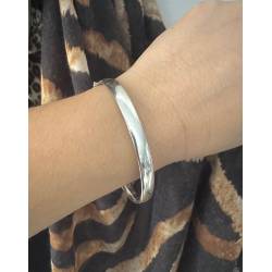 Bracelet Jonc Ovale Ouvrable En Argent Massif 925/1000