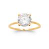 Bague Solitaire Cristal Carré En Plaqué Or 18 CARATS T50-52-54-56-58-60-62-64