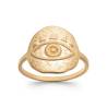 Bague Pièce Médaille Motif Œil de Turquie En Plaqué or 18 Carats