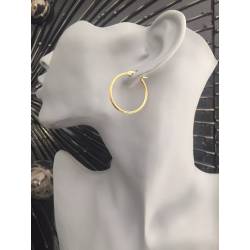 Créoles Lisses Diamètre 3cm En Acier Inoxydable PVD Doré