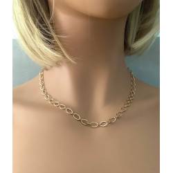 Collier Chaîne Maillons Ovales En Plaqué Or 18 Carats 750/000