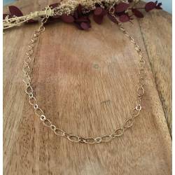 Collier Chaîne Maillons Ovales En Plaqué Or 18 Carats 750/000