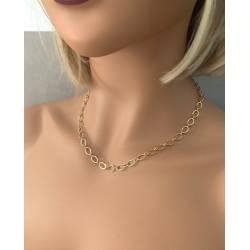 Collier Chaîne Maillons Ovales En Plaqué Or 18 Carats 750/000