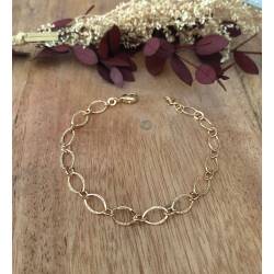 Bracelet Maillons Entrelacés Ovales En Plaqué Or 18 Carats 750/000