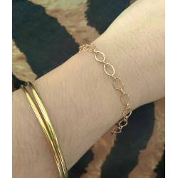 Bracelet Maillons Entrelacés Ovales En Plaqué Or 18 Carats 750/000