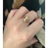 Bague Forme Soleil Motif Œil Cristal En Plaqué or 18 Carats Tailles Choix