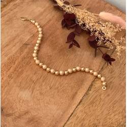 Bracelet Chute Boules Lisses et Granitées En Plaqué or 750/1000