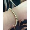 Bracelet Chute Boules Lisses et Granitées En Plaqué or 750/1000